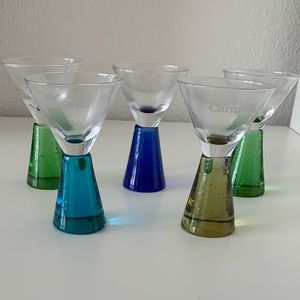 CARNIVAL CRUISE LINE Shot Glasses Souvenir Pedestal Colorful Bubble Bases EUC